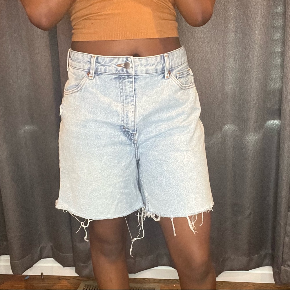 Women’s High-rise light washed Bermuda shorts | Size US 12